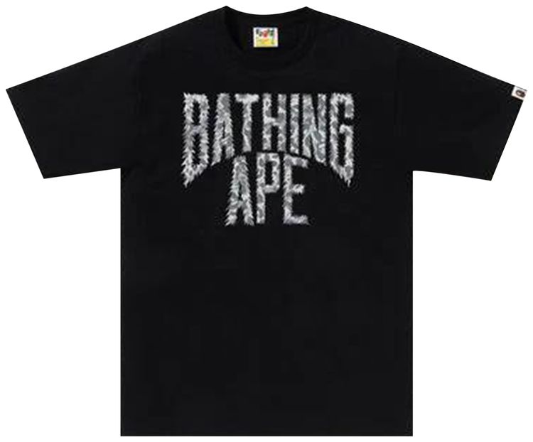 BAPE Wild Leopard Pattern NYC Logo Tee BlackGrey
