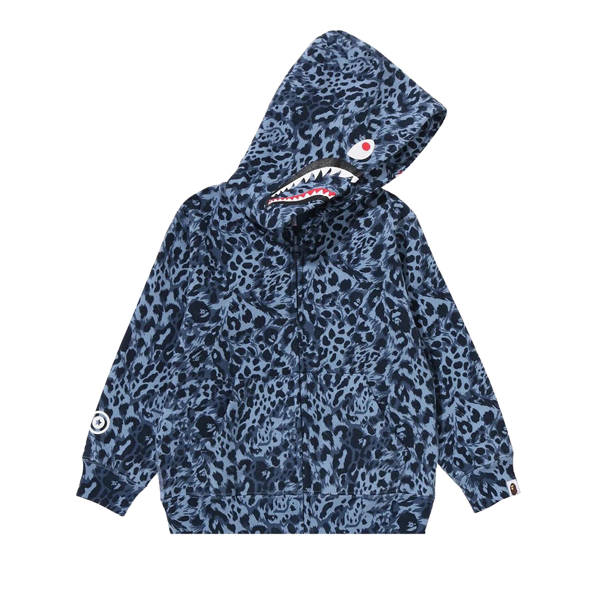 BAPE KIDS パーカー80 Buy BAPE Kids Wild Leopard Pattern Shark Zip Hoodie 'Blue' - 1L80