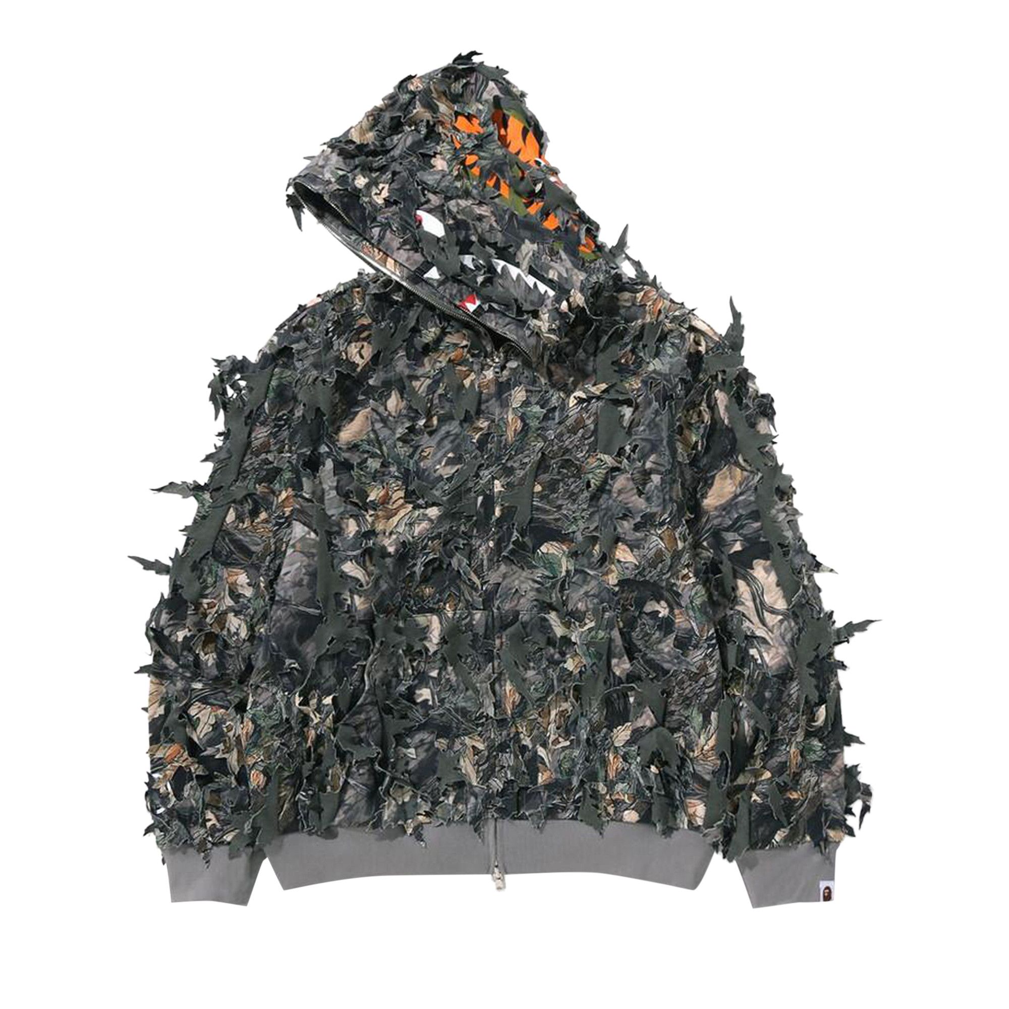 トップス TREE EDGE CAMO LASER CUT CROPPED HOODIE Buy BAPE Tree Edge Camo Laser Cut Shark Cropped Fit Full Zip