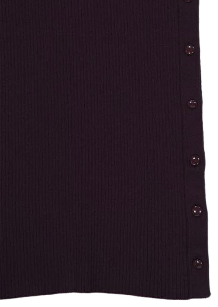 Courreges Multi Snap Rib Knit Long Dress Burgundy