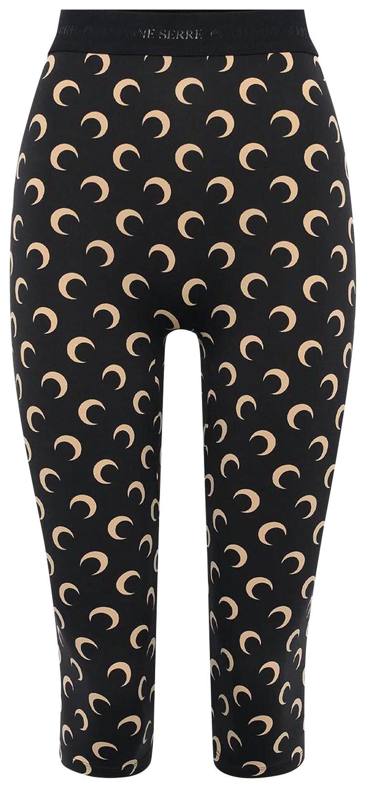 Marine Serre Moon Printed Jersey Capri Pants Inverse Tan