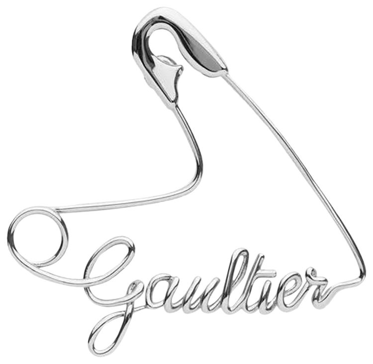 Jean Paul Gaultier Heart Safety Pin Earring Silver