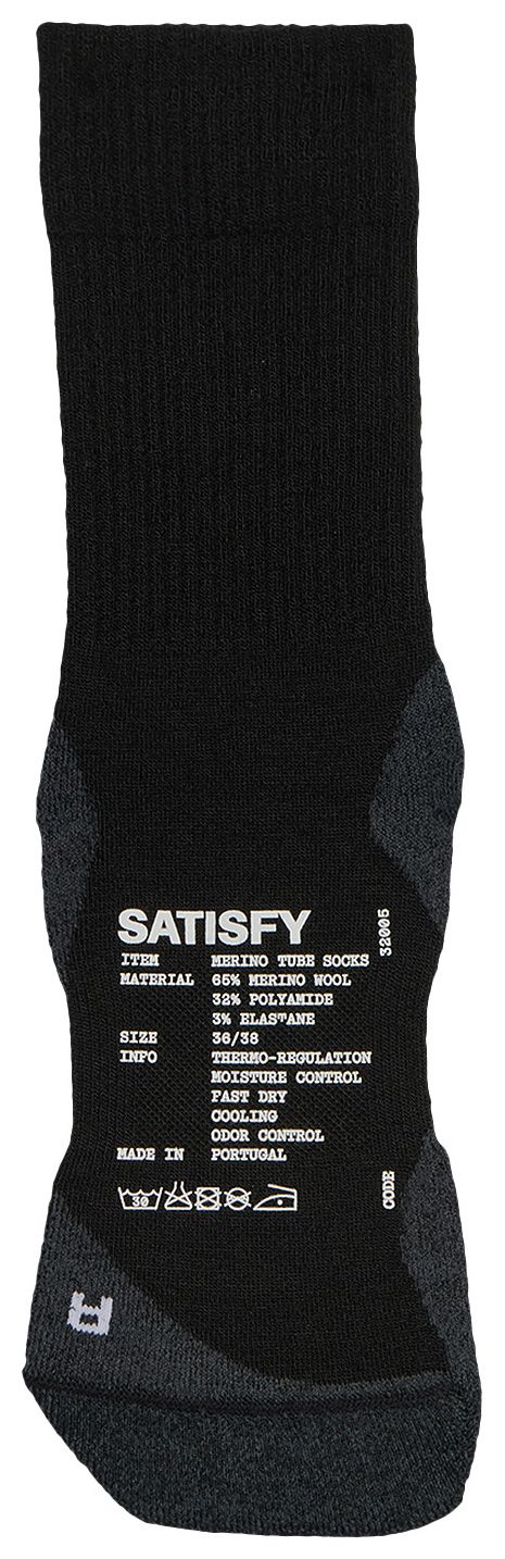 SATISFY Merino Nylon Tube Socks Black