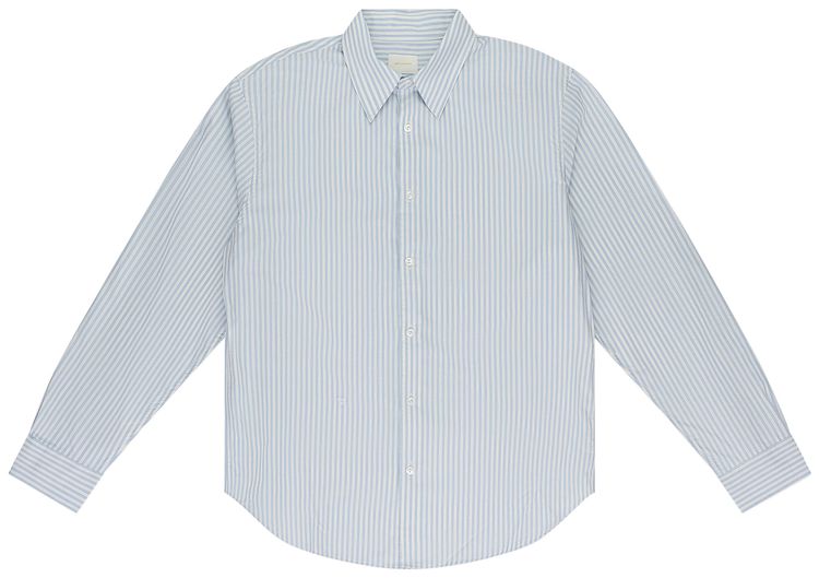 Aime Leon Dore Striped Poplin Button Down Shirt Blue White Stripe
