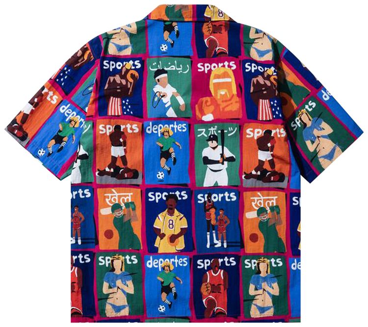 Market Illustrated Short Sleeve Button Up Multicolor