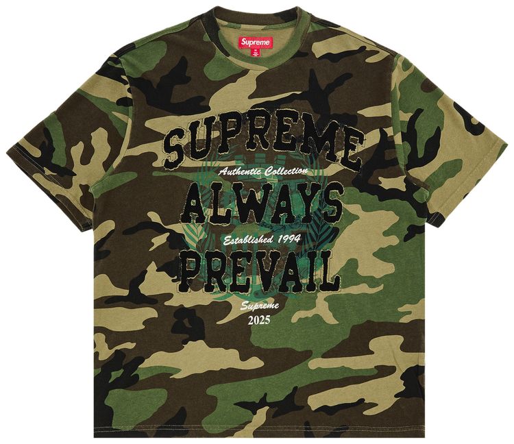 Supreme Always Prevail Short Sleeve Top Woodland Camo