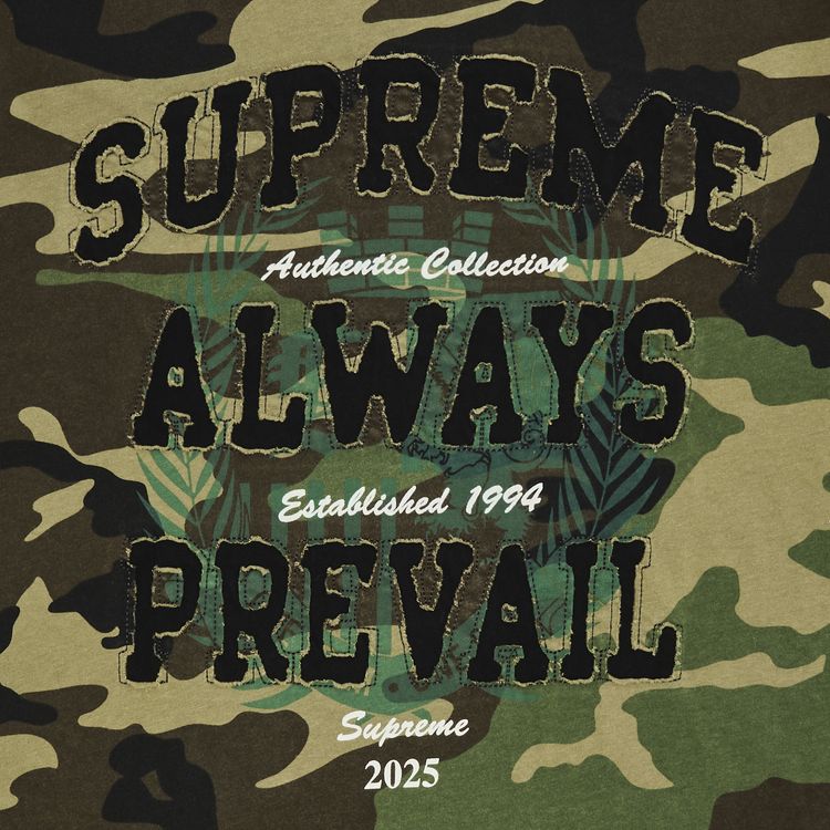 Supreme Always Prevail Short Sleeve Top Woodland Camo