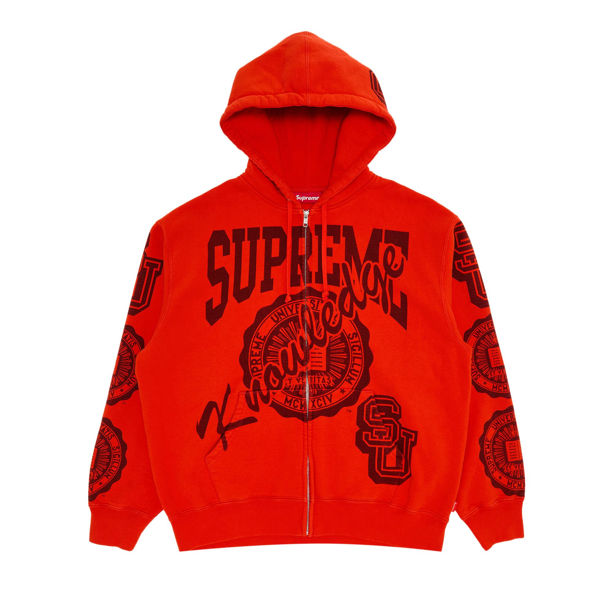 Buy Supreme Knowledge Reigns Zip Up Hooded Sweatshirt 'Orange