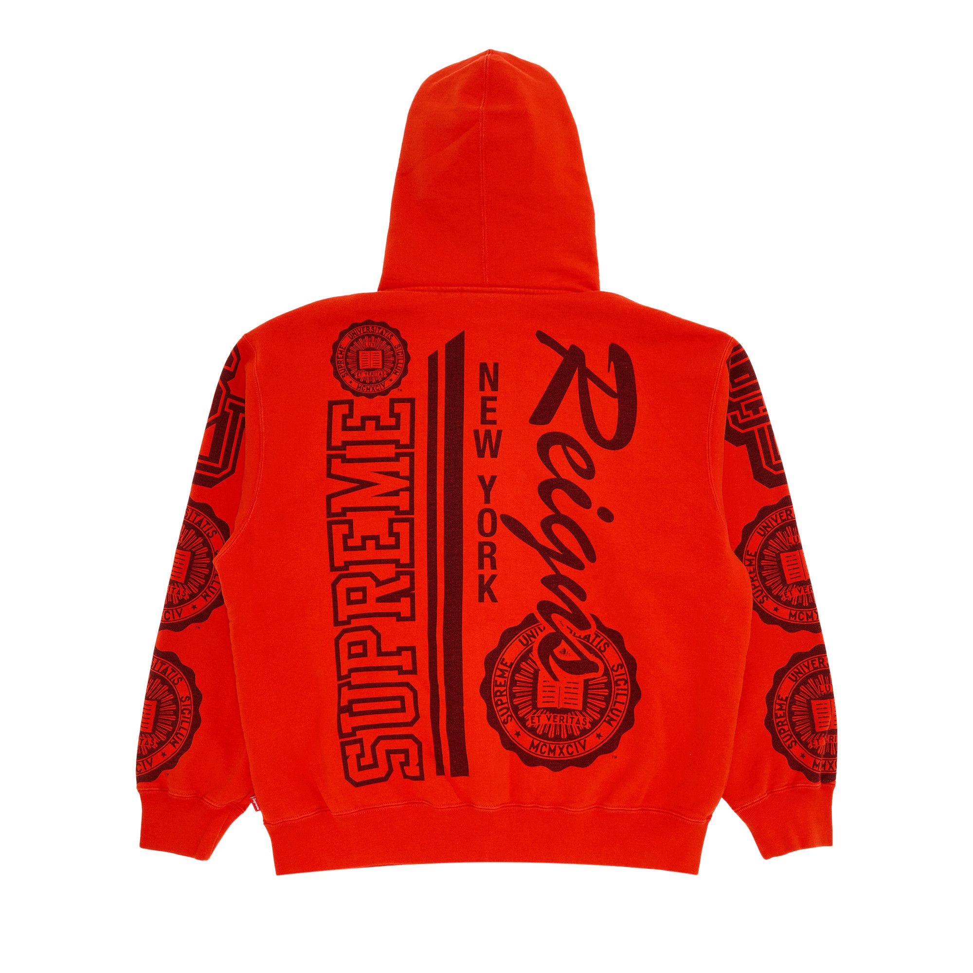 Buy Supreme Knowledge Reigns Zip Up Hooded Sweatshirt 'Orange