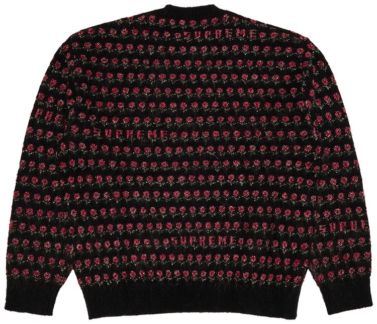 Supreme Flowers Metallic Sweater Black