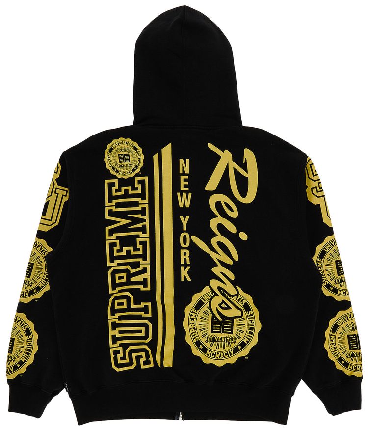 Supreme Knowledge Reigns Zip Up Hooded Sweatshirt Black