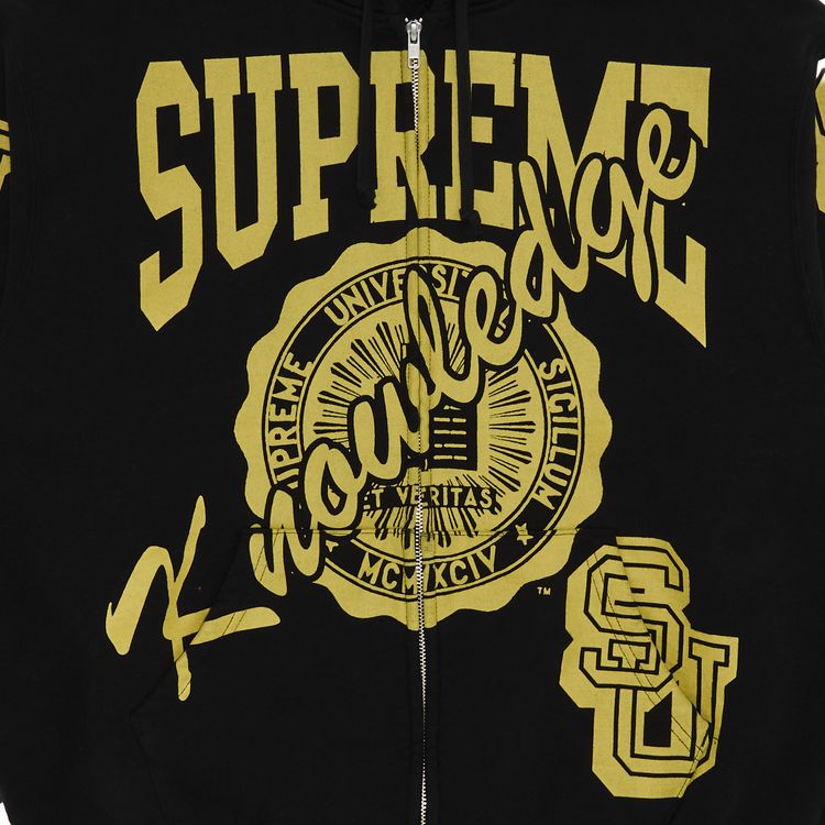 Supreme Knowledge Reigns Zip Up Hooded Sweatshirt Black