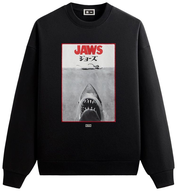 Kith For Jaws Japanese Poster Nelson Crewneck Black