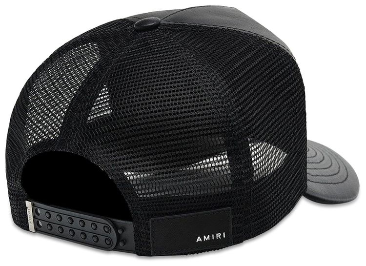 Amiri Leather MA Trucker Hat Black