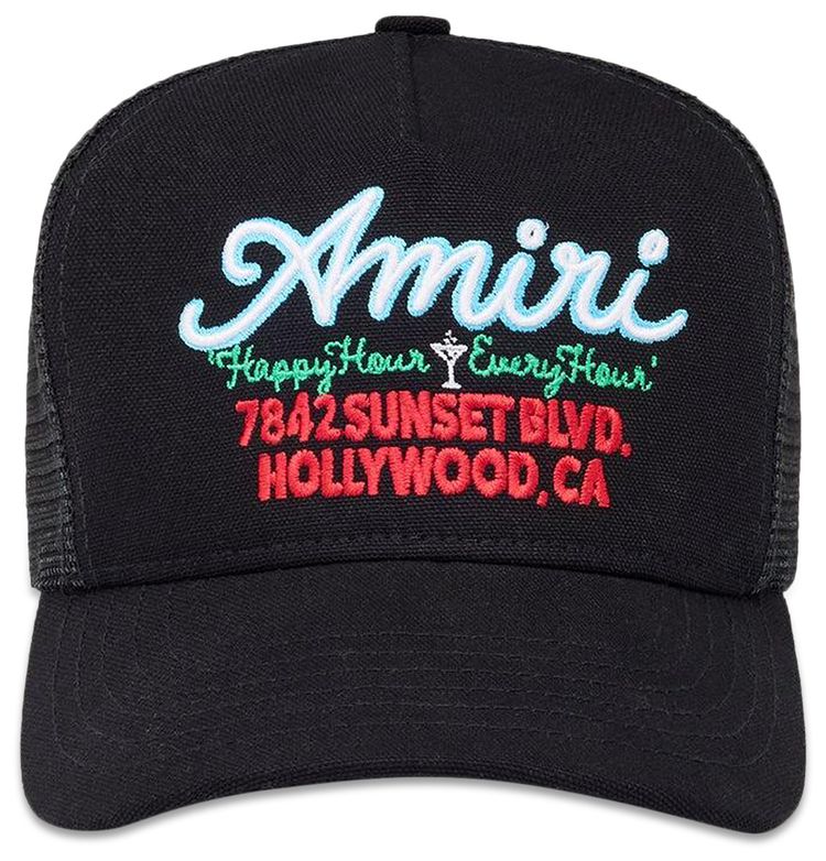 Amiri Neon Lights Trucker Hat Black