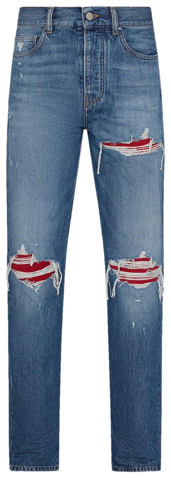 Amiri Suede Straight Mx1 Jean Medium Indigo