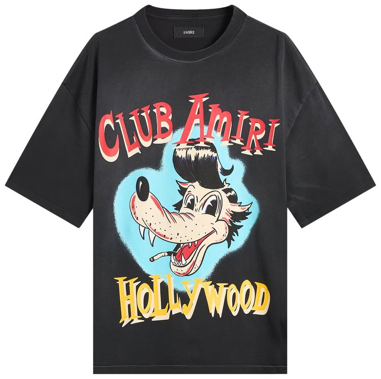 Amiri Club Amiri Wolf Oversized Tee Black