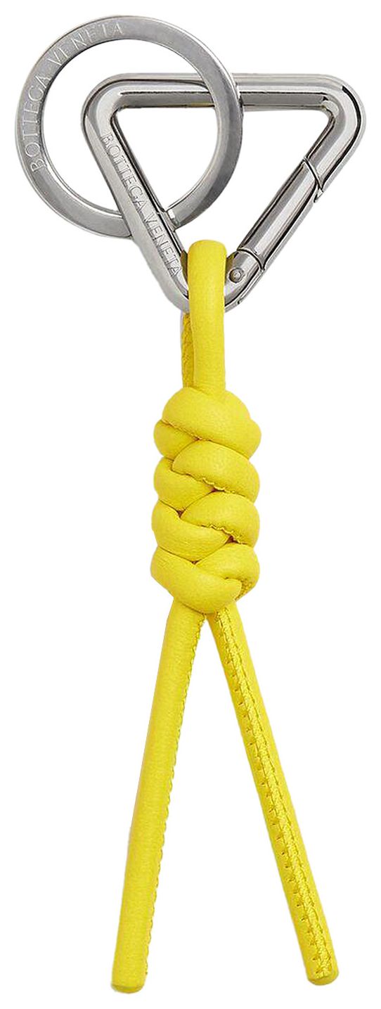 Bottega Veneta Triangle Knot Key Ring DaffodilSilver
