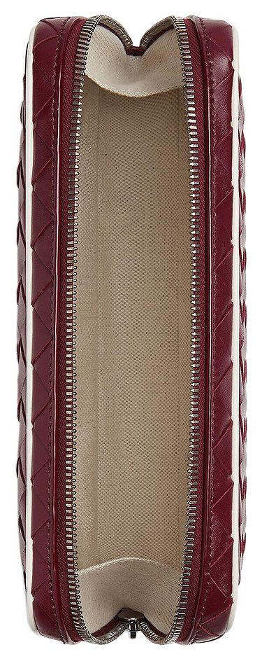 Bottega Veneta Intrecciato Medium Zipped Pouch BaroloWhiteSilver