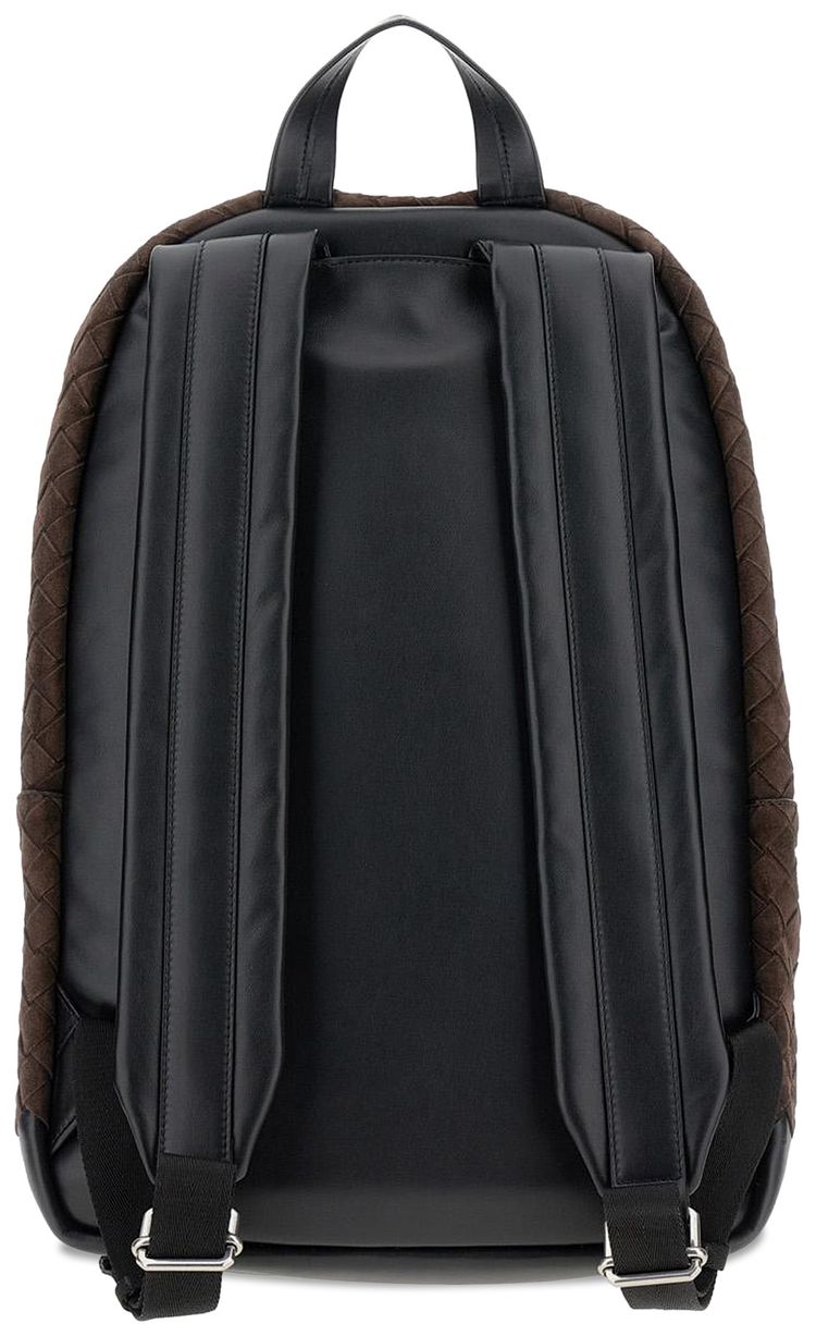 Bottega Veneta Intrecciato Suede Backpack FondantBlackSilver