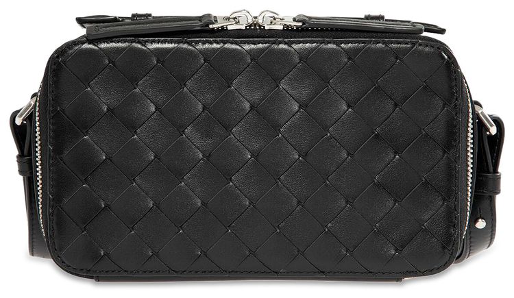 Bottega Veneta Intrecciato Crossbody Pouch BlackSilver