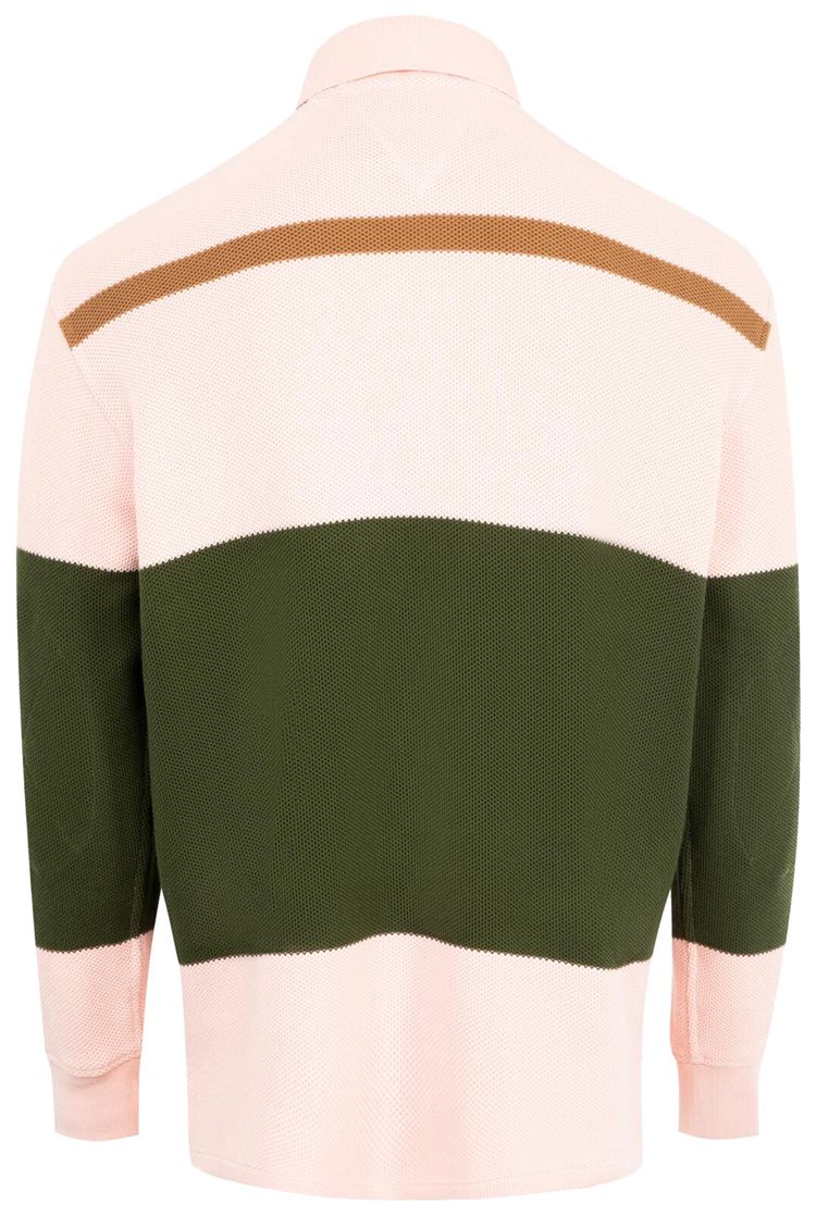 Bottega Veneta Jumbo Cotton Pique Stripe Polo CameliaCamoJute