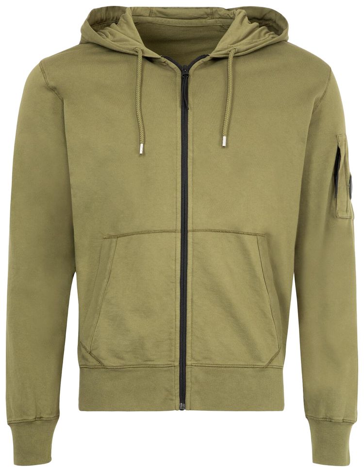 CP Company Light Fleece Hooded Full Zip Sweatshirt Capers