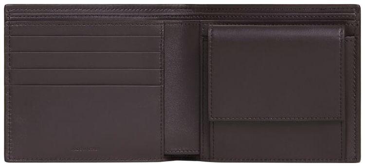CELINE Bi Fold Wallet In Grained Calfskin Espresso