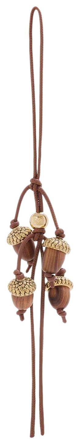 Loewe Wooden Acorn Charm GoldBrown