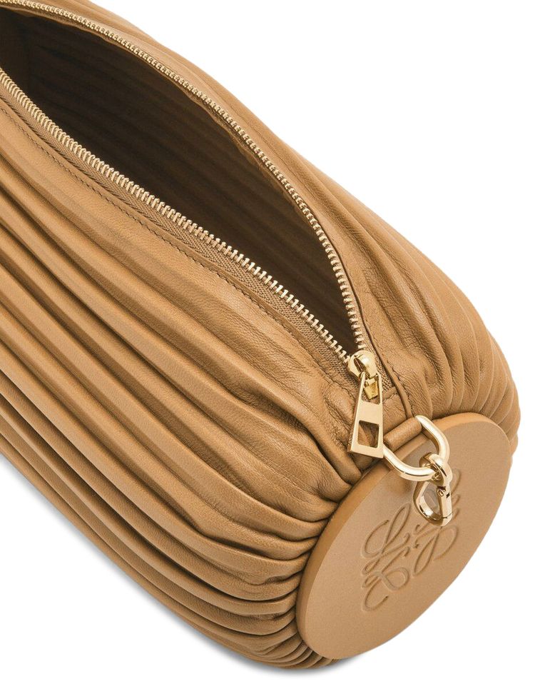 Loewe Bracelet Pouch In Pleated Nappa Lambskin Warm Desert