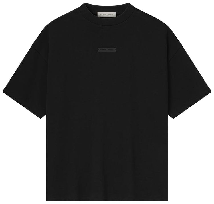 Fear of God Essentials Pique 90s Short Sleeve Tee Jet Black