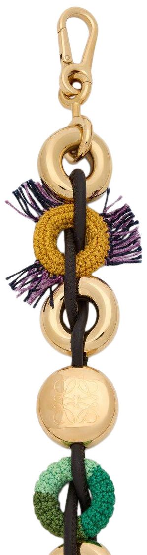 Loewe Crochet Donut Chain Strap GreenYellow