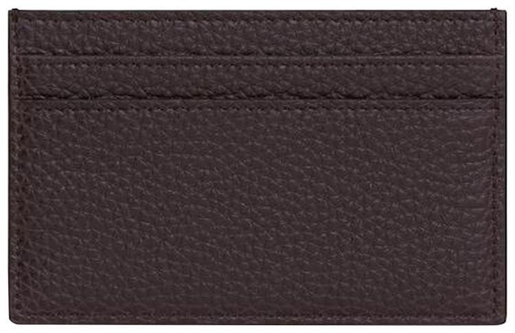 CELINE Medium Card Holder In Grained Calfskin Espresso