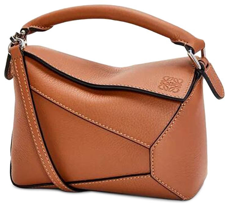 Loewe Mini Puzzle Edge Bag In Classic Calfskin Tan