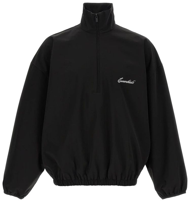 Fear of God Essentials Sporty Nylon Half Zip Jet Black