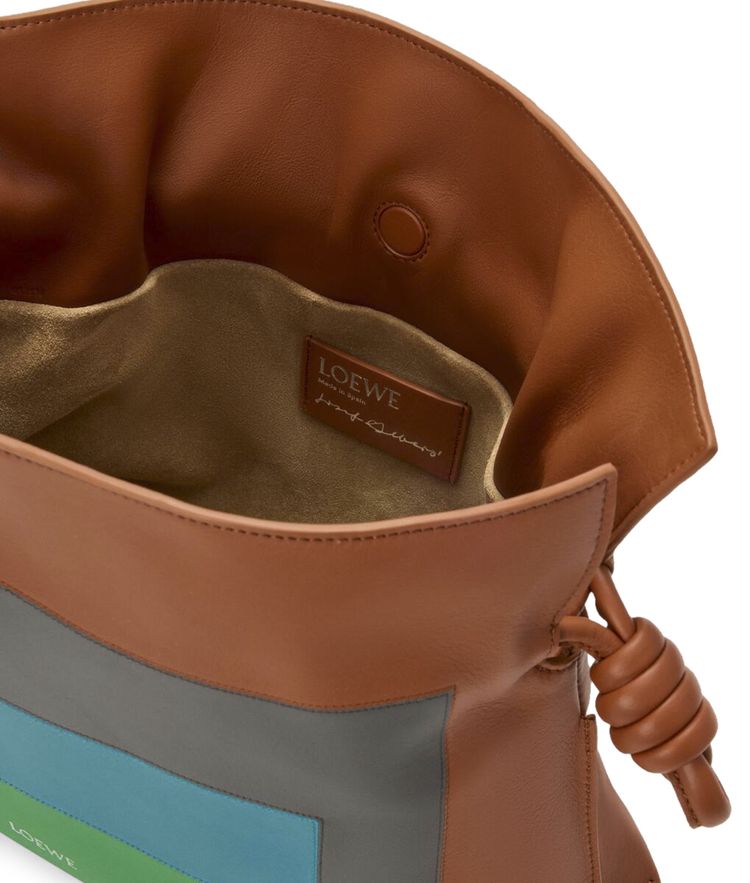 Loewe Medium Flamenco Clutch In Nappa Calfskin CaramelBright Green