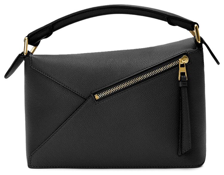 Loewe Small Puzzle Edge Bag In Soft Grained Calfskin Black