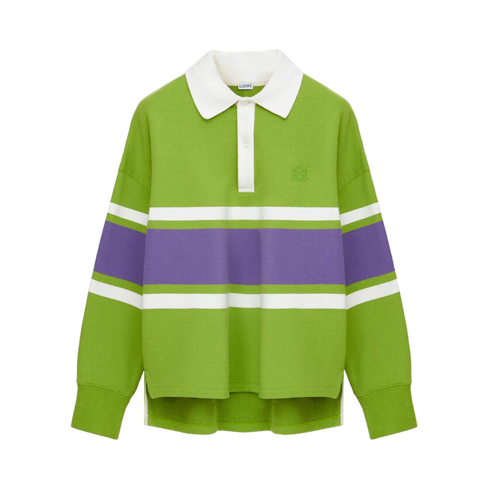 Buy Loewe Long-Sleeve Polo 'Green/Purple' - H526Y23X76 4106 | GOAT