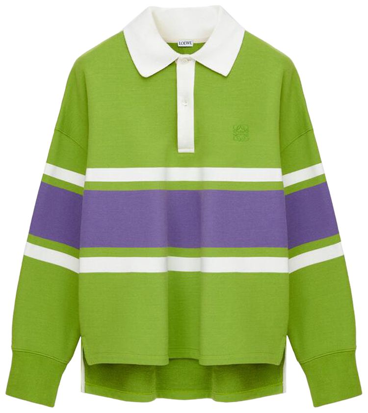 Loewe Long Sleeve Polo GreenPurple