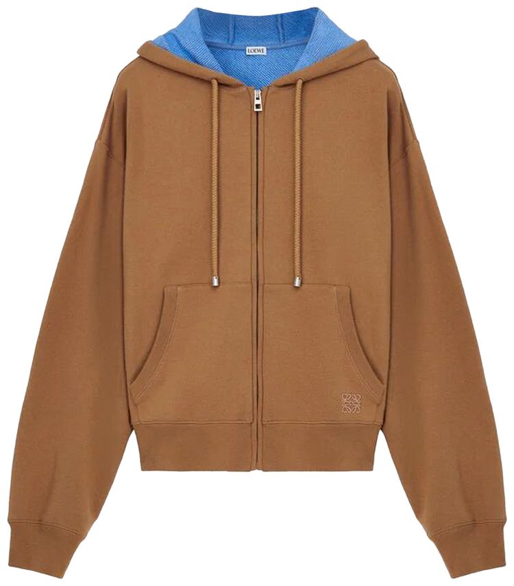 Loewe Zip Up Hoodie BeigeBlue