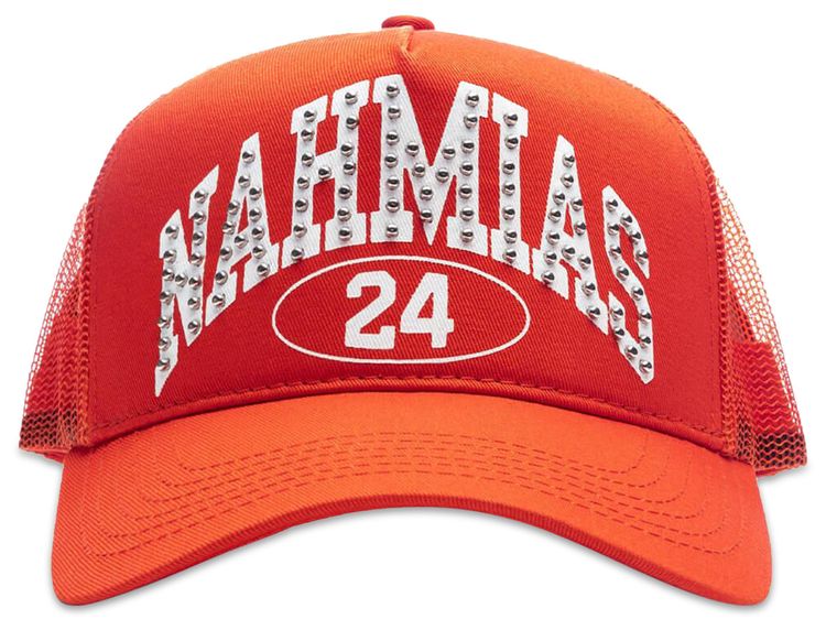 Nahmias Studded Marque Trucker Hat Orange