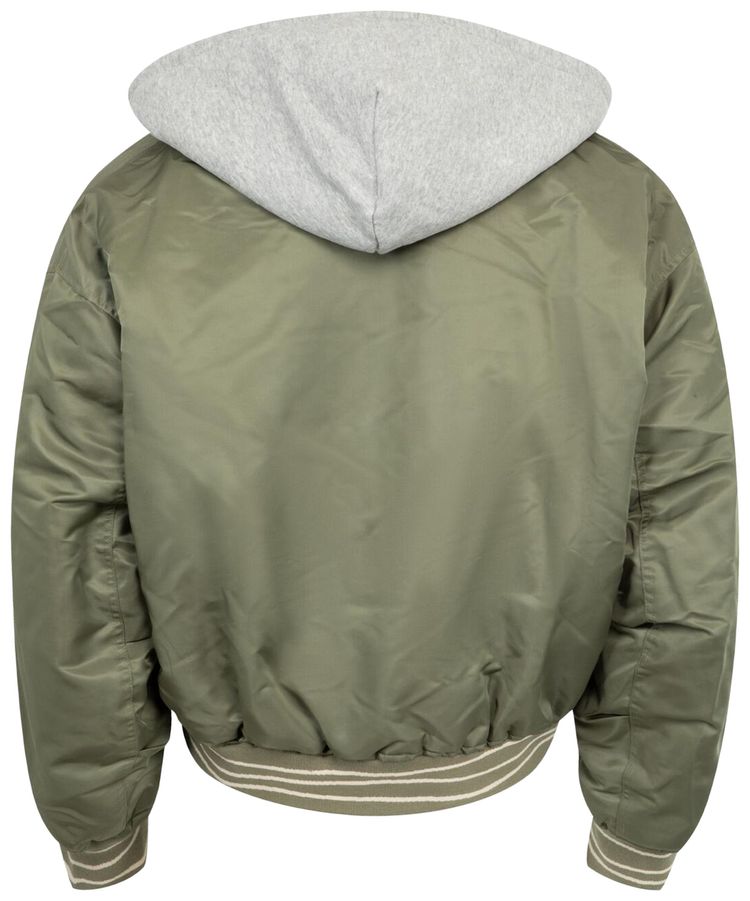 Nahmias Nylon Hooded Bomber Army Green