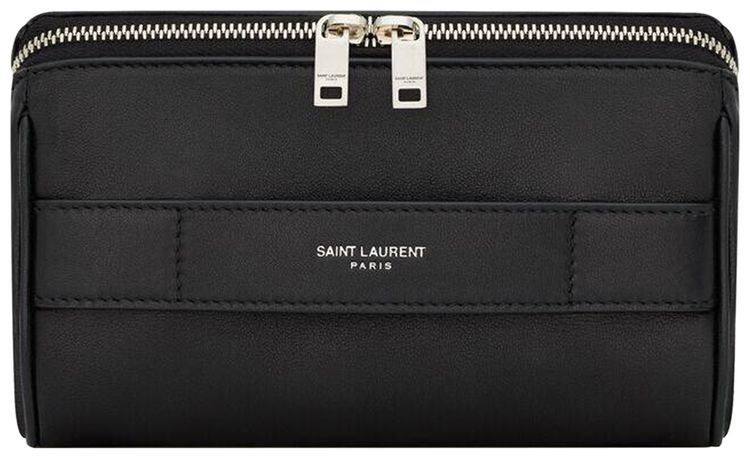 Saint Laurent Paris Small Vanity Case In Smooth Leather Nero