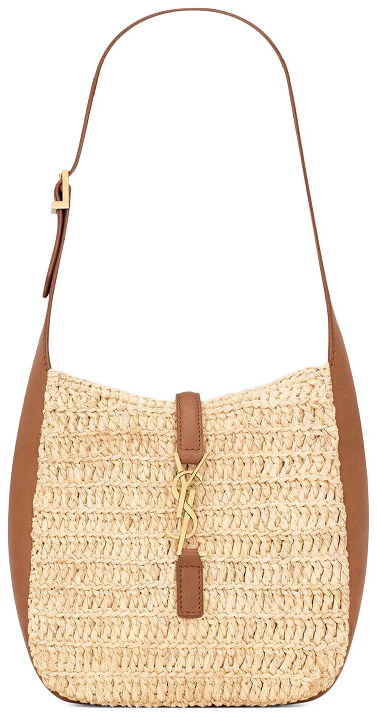 Saint Laurent Le 5 A 7 Supple Baby In Raffia Pale BrownBrick