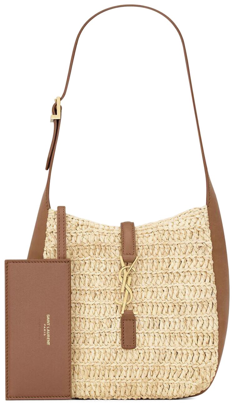Saint Laurent Le 5 A 7 Supple Baby In Raffia Pale BrownBrick