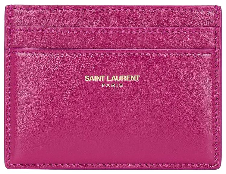 Saint Laurent Credit Card Case Deep Magenta