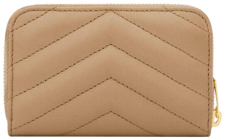Saint Laurent Cassandre Change Purse In Lambskin Natural Tan