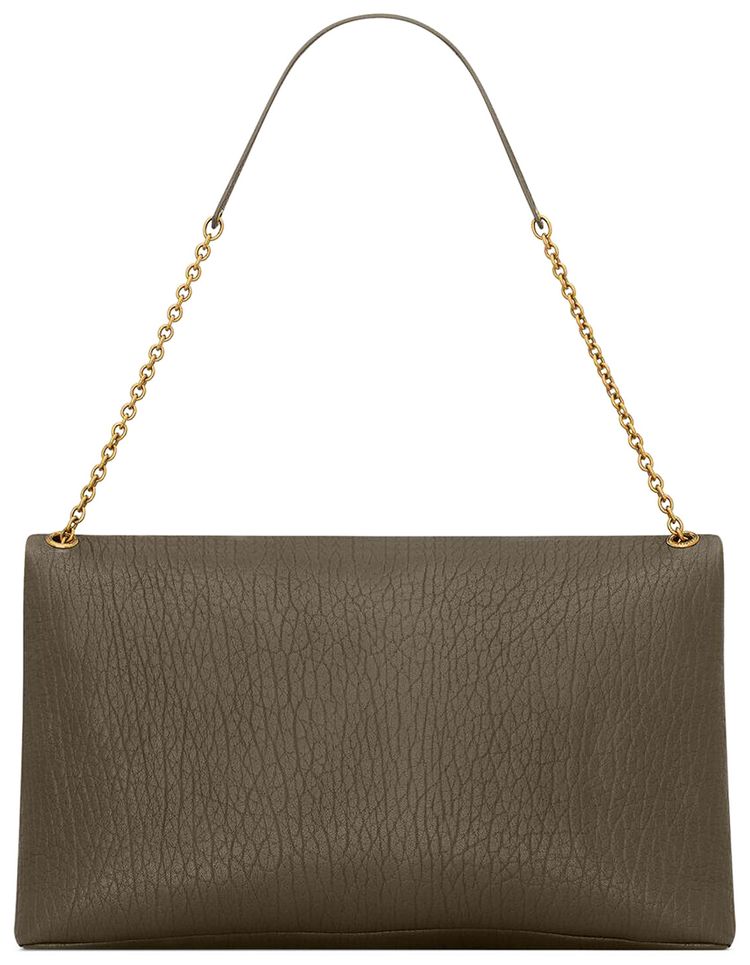 Saint Laurent Cassandre XXL Envelope Pouch On Chain In Lambskin Light Musk