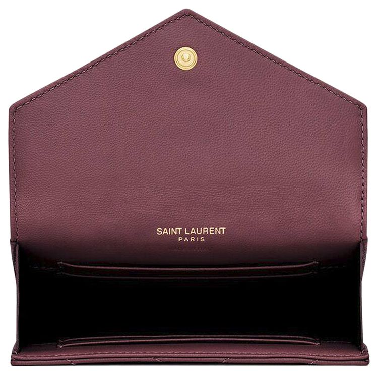Saint Laurent Cassandre Wallet In Lambskin Hot Wine
