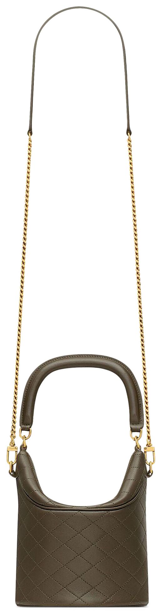 Saint Laurent Gaby Bucket Bag In Lambskin Light Musk